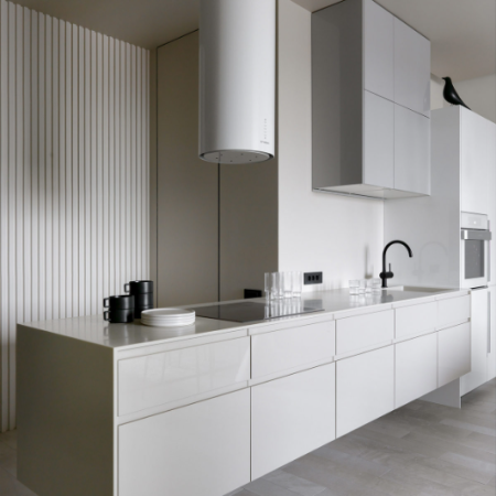 Floating kitchen cabinets Sleek and Modern Aesthetic: