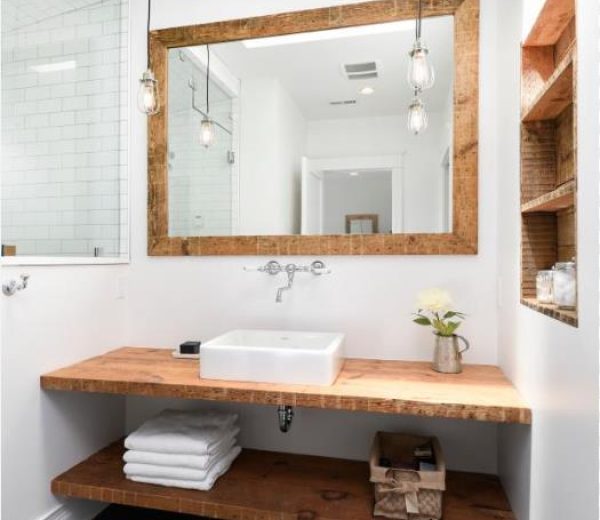 bathroom vanity Open Shelving