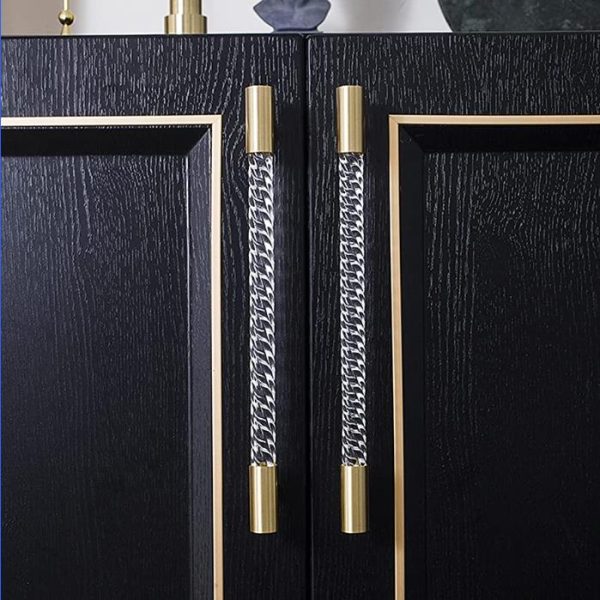 black cabinet hardware acrylic or glass with brass or chrome