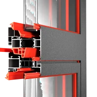 مقطع عرضي لنافذة Star C-C95 Series المصنوعة من الألومنيوم من PA Window، يسلط الضوء على تقنية العزل الحراري والعزل متعدد الطبقات.