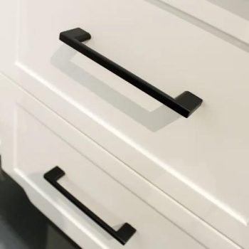 white cabinets, black or gold hardware